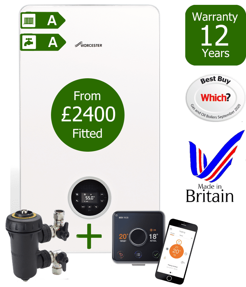 Worcester Bosch Greenstar 8000 Life Combi Boiler with Worcester Bosch Filter & Hive wireless programmable room thermostat